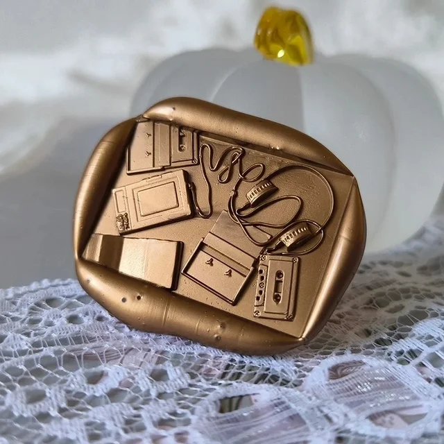 Diy Lacquer Seal Engraved Strawberry Pin Chrysanthemum Typewriter Text Stamp Brass Stamp Head Lovely Embossed Invitation Envelop 2