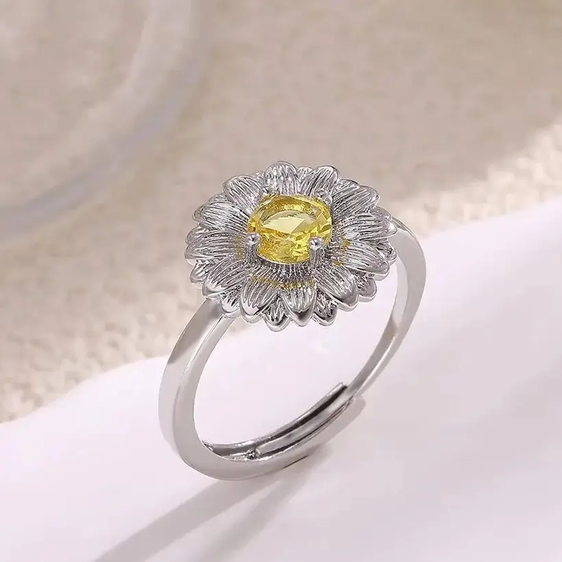 Luxury Zircon Sunflower Rings for Women