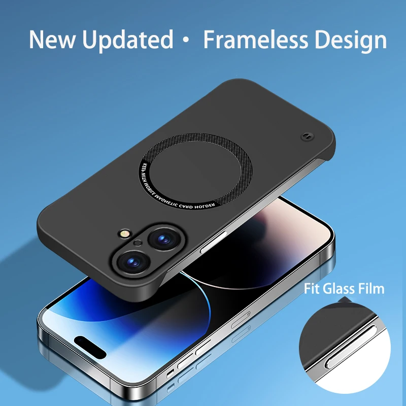 Luxury Ultra Slim Magnetic Frameless Solid Color Shockproof Phone Case