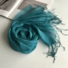Écharpe en lin de couleur unie pour femmes, turban hijab