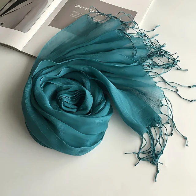 Écharpe en lin de couleur unie pour femmes, turban hijab