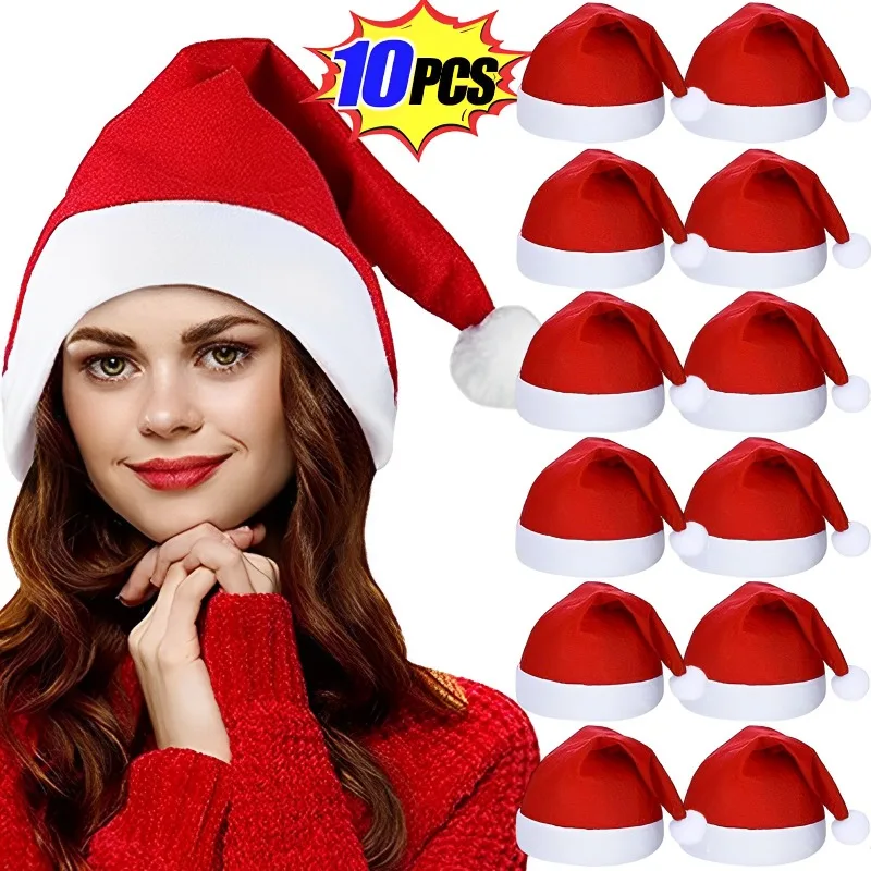 20 Cappelli Babbo Natale Adulto - Berretto Rosso Con Pompon | Per Feste E Decorazioni Natalizie - Foto 7