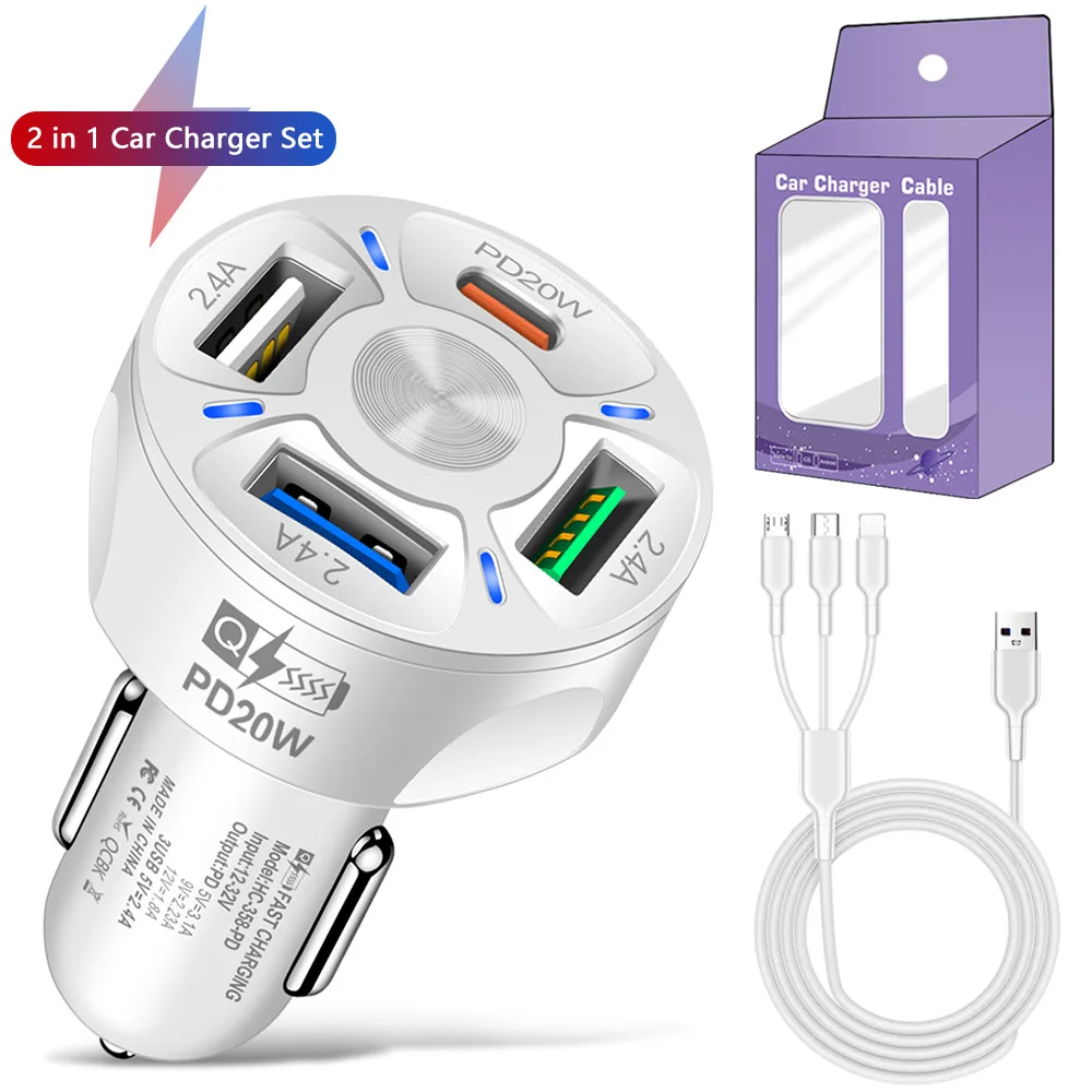 ޴   Ʈ, PD20W, 2.4A, 3USB, PD,  , 4-in-1  , 4 Ʈ, 1  3 ʰ  ̺