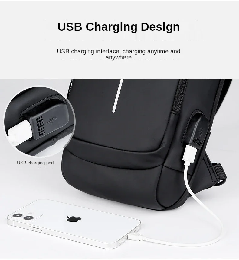 2025 große Kapazität Marke Taille Packs Tasche Männer Umhängetasche PU Leder Anti-Diebstahl Schulter Tasche Multifunktionale Unisex Brust Tasche – Detail 7