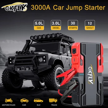 Nuovo 3000A Auto Salto di Avviamento Batteria Accumulatori E Caricabatterie Di Riserva per Auto Avviamento di Emergenza Portatile Booster 12V Dispositivo di Avviamento Automatico Benzina Diesel