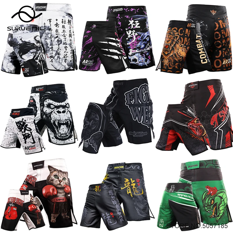 MMA 반바지 킥복싱 짧은 남자 싸움 반바지 혼합 무술 BJJ Jiu Jitsu..