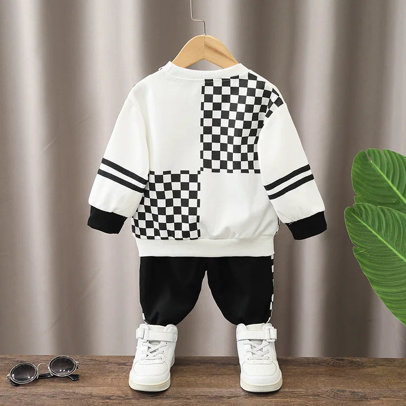 Baby Boy Designer Clothes Spring Autumn Plaid Turn-down Collar T-shirts  Tops and Pants Boys Tracksuits Christmas Outfit for Kids - AliExpress