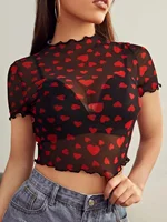 Mikayla Heart Shaped Mesh Top 1