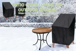 Waterproof Stackable High - Back Dining Chair Protectors - 65x65x120x80 (Black)