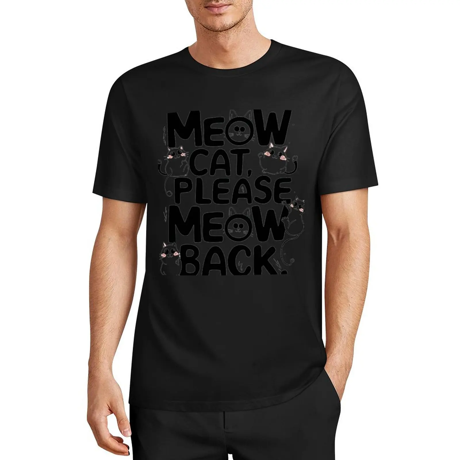 

Футболка Meow-cat пожалуйста-Meow-back-eurovision, футболка для мальчиков на заказ, белые тяжелые спортивные футболки для фанатов, Мужская футболка большого размера