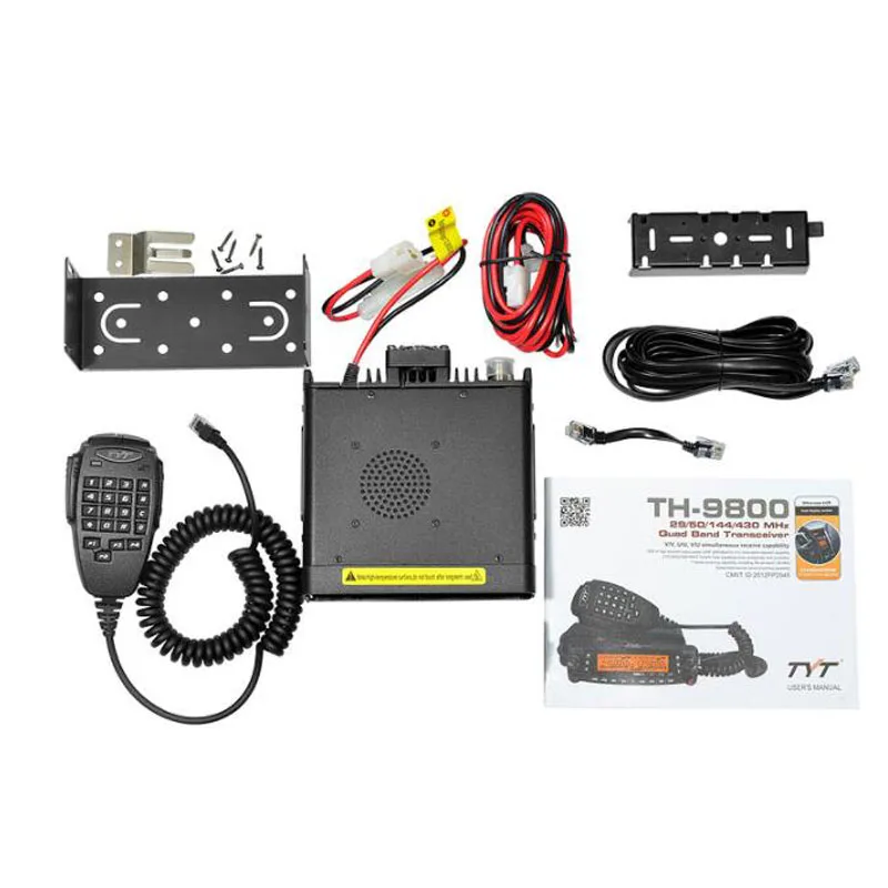 TYT TH-9800 Plus Walkie Talkie 50W Car Mobile Radio Station Quad Band 29/50/144/430MHz Dual Display Long Range Scrambler TH9800