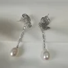 MeiBaPJ 10-11mm Natural Rice Freshwater Pearls Drop Earrings Real 925 Sterling Silver Fine Charm Jewelry for Women 6