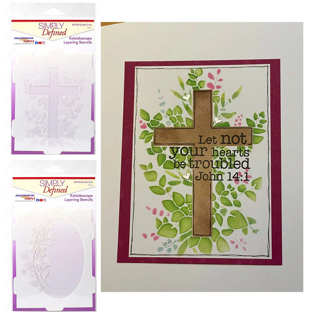 New Painting Scrapbook Coloring Goffratura Album Modello Decorativo 2023 Craft Card Mold Garden Cross Oval Diy Layering Stencil