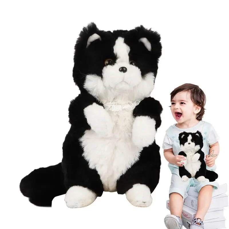 

Черная кошка плюши Реалистичная Черная мягкая кошка очаровательная Кошка плюши Изысканные детские игрушки милые мягкие животные для мужчин и детей