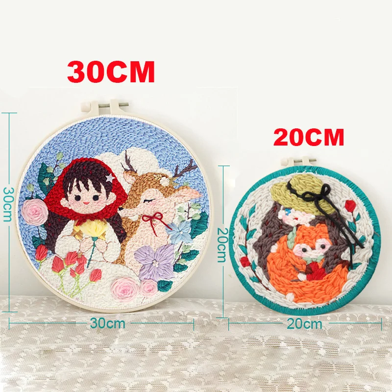 Dia.15cm Punch Needle Embroidery Kits for Beginners Soft Yarn Sweet Ice  Cream Embroidery Craft Kit - AliExpress