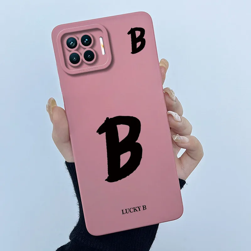 Lucky Initial Letter Couples Phone Bumper - Soft TPU Silicone Back Cover Case