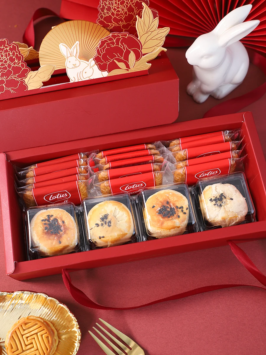 Warm color Chinese Traditional Style Three layers of the drawer Luxury  Mooncake Cardboard Cookie Cardboard Gift Box - AliExpress