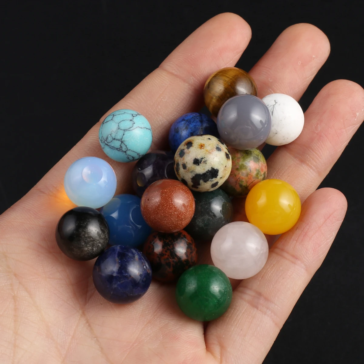 

10Pcs Mini Crystal Ball Beads Natural Gem Stone Sphere Decor Reiki Healing Quartz Mineral Specimen Home Decoration