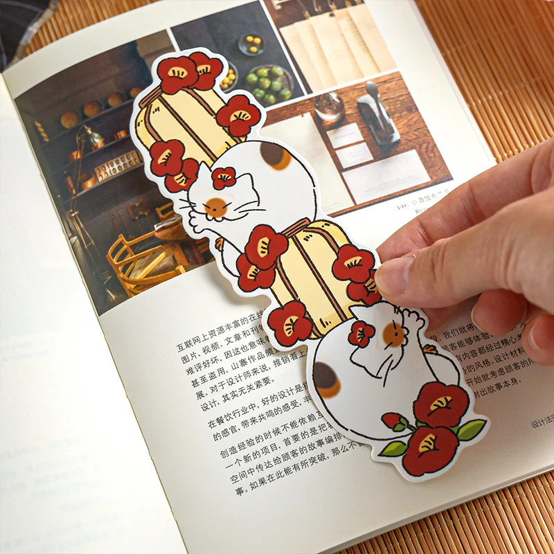 30 Sheets/Set Cute Cat Bookmark for Reading Creative Cat-Shaped Paper Bookmarks Decorative Paper Cards Stationery Gift​