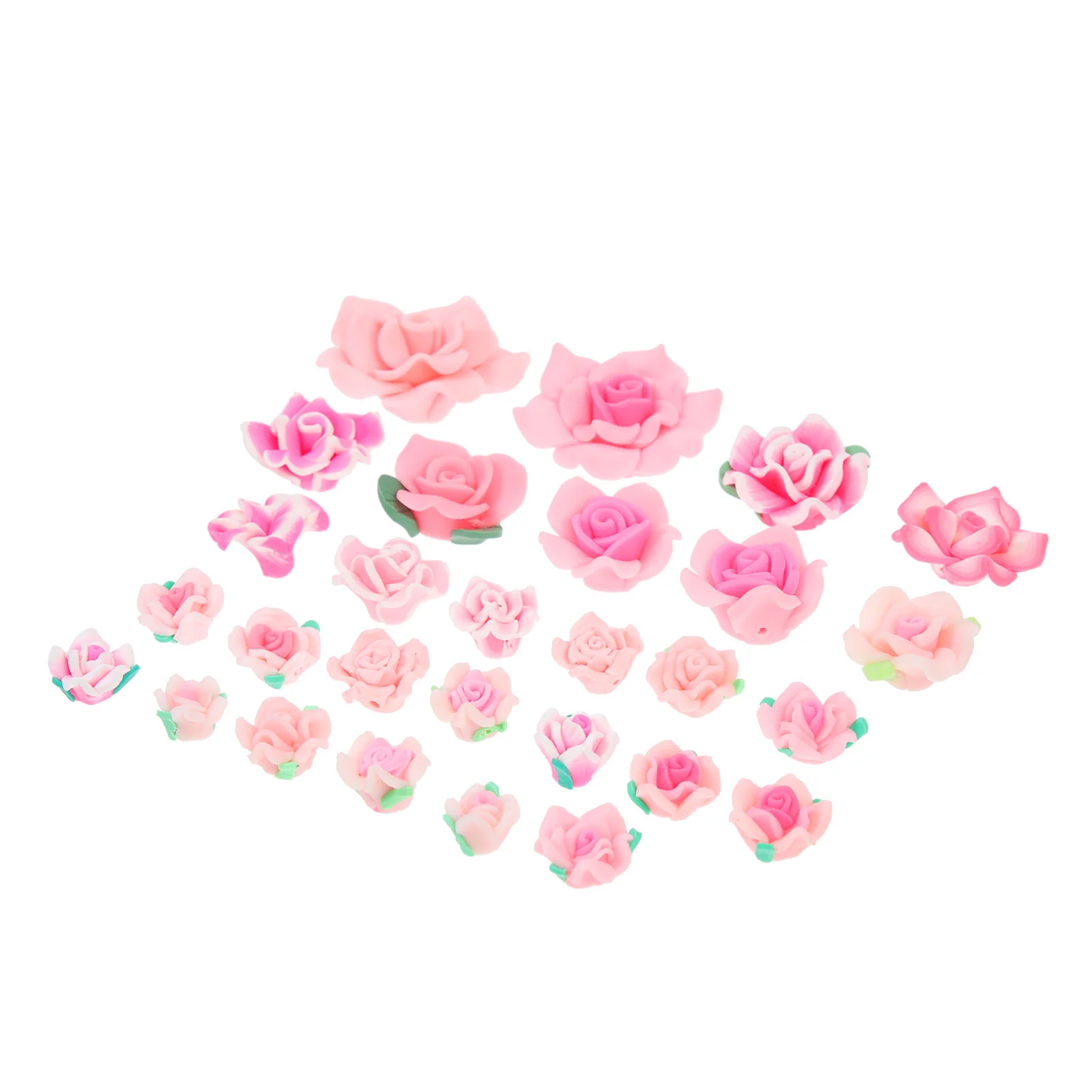 

28pcs Polymer Clay Flower Charms 3D Flower Patches Phone Case Ornaments
