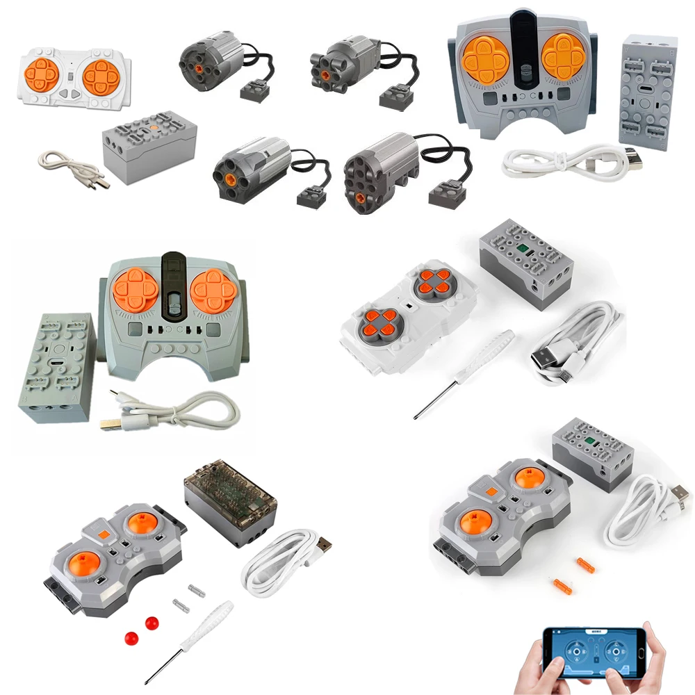 Technical Motor Power Programmable 6 Channel APP Lithium Remote Controller Building Block Power Module High Battery bricks