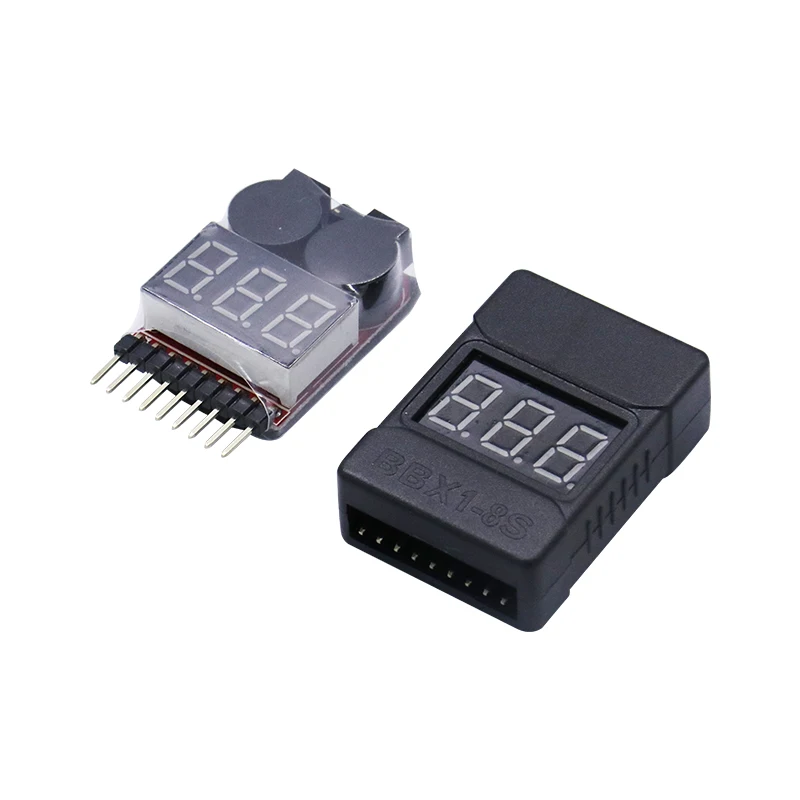 

BX100 1-8S Lipo/Li-ion/Fe Battery Voltage 2IN1 Tester Low Voltage Buzzer Alarm