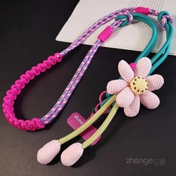 Whimsical Cartoon Pendant Crossbody Phone Lanyard - Cotton (Pink)