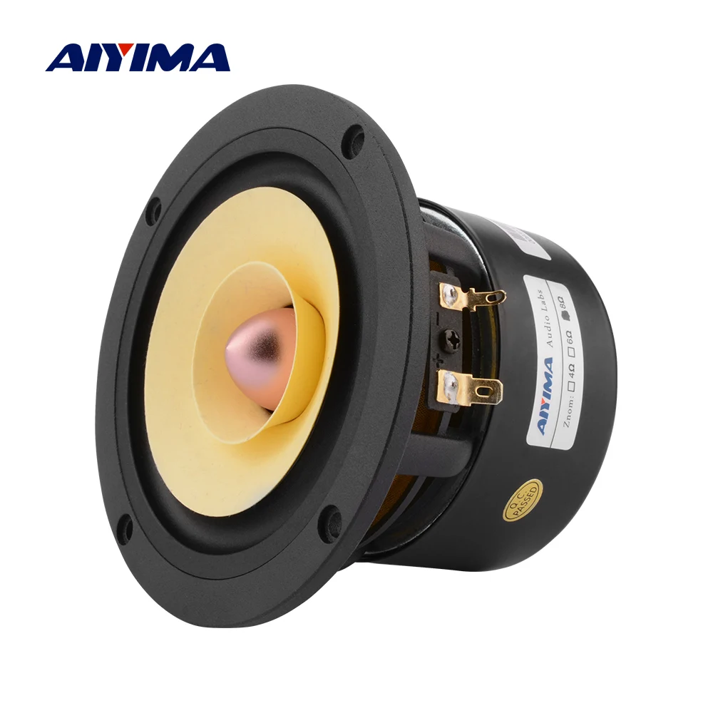 Aiyima-unidade de Coluna Gama Completa Tweeter Woofer Bala de Alumínio Áudio Home Theater Alto-falante Ohms 25w 1pc
