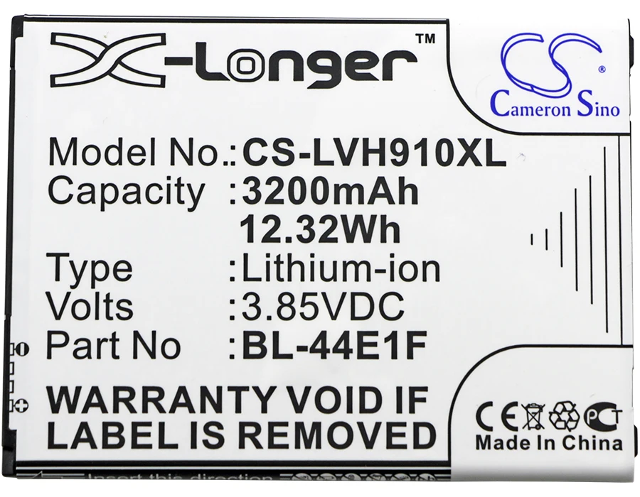 Аккумулятор Cameron Sino на 3200 мАч для LG F800 H910 H915 H918 H990 K10 Pro 2017 LS777 LS997 LV3 M153 US996 V20 VS995 |