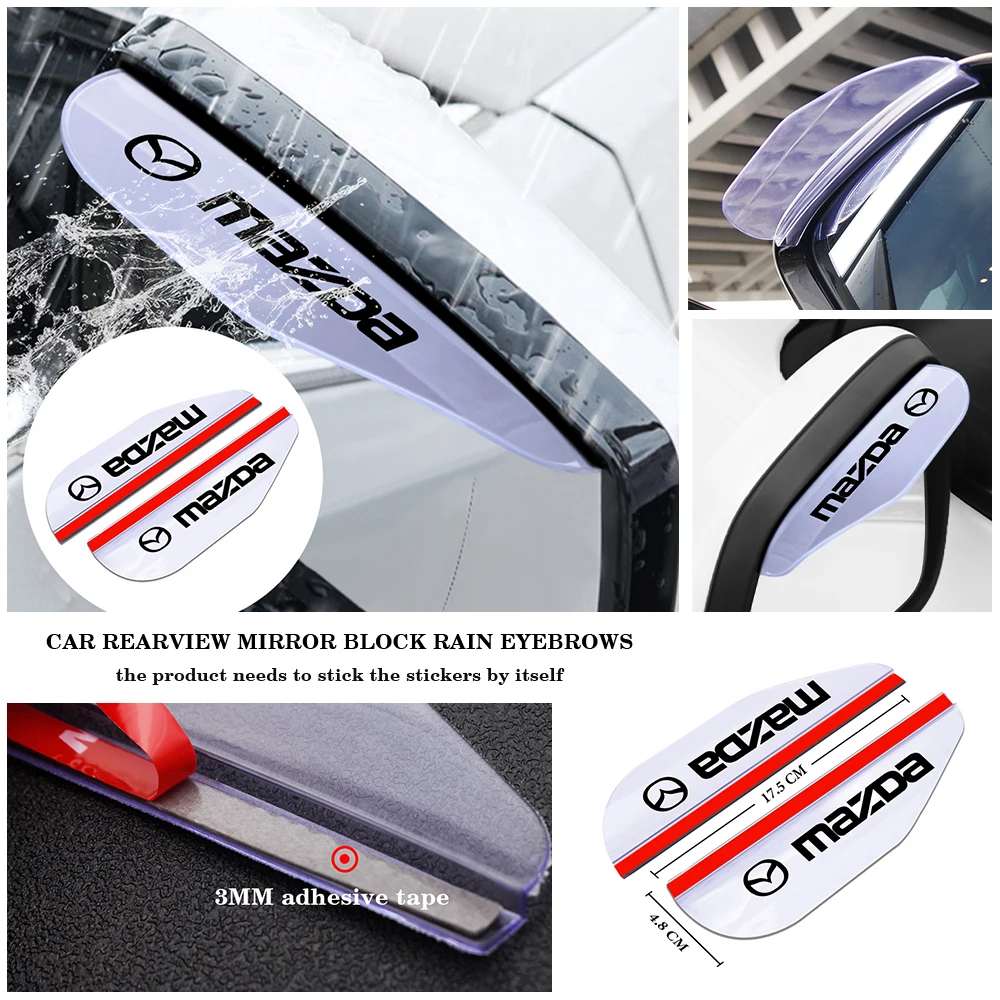 2 шт. автомобиля дождь бровей боковое зеркало заднего вида мягкий резиновый