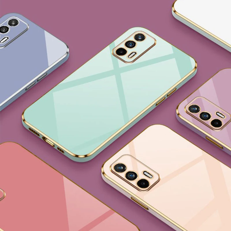 Luxury Square Plating Shockproof Silicone Phone Case