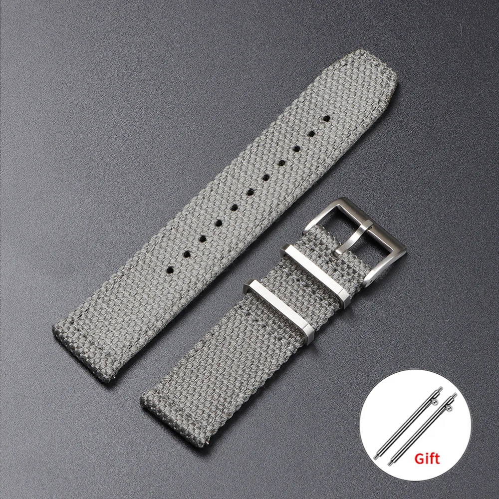 Universal Quick Release Black Nylon Canvas Cotton Strap - Soft Sport Wristband
