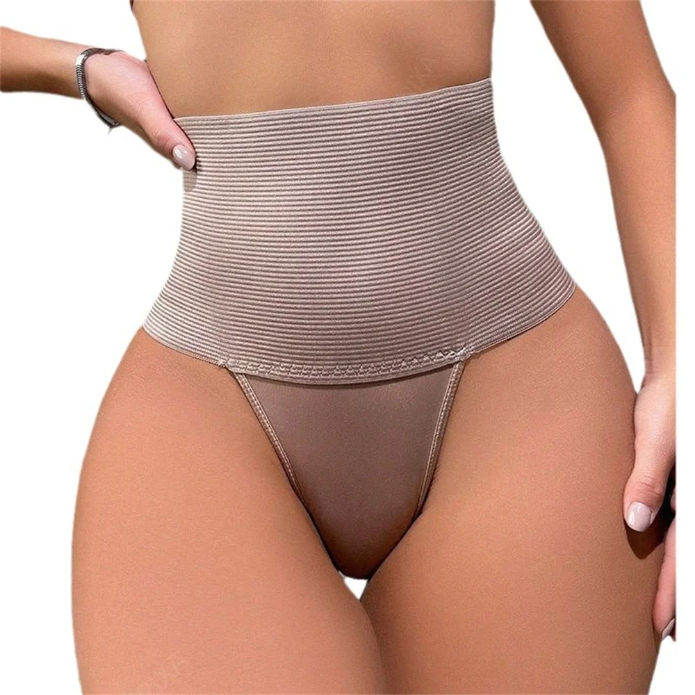 Women High Waist Control Shaper Thongs Breathable Comfort Elastic Intimates Shapewear Panties Lingerie Underwear