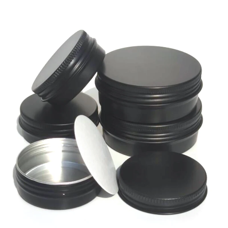 100PCS 5g-60g Aluminum Tin Jars Metal 50ml Empty Cosmetic Face Care Eye Cream Lip Balm Gloss Packaging aluminum tins cans cosmetic pot jars