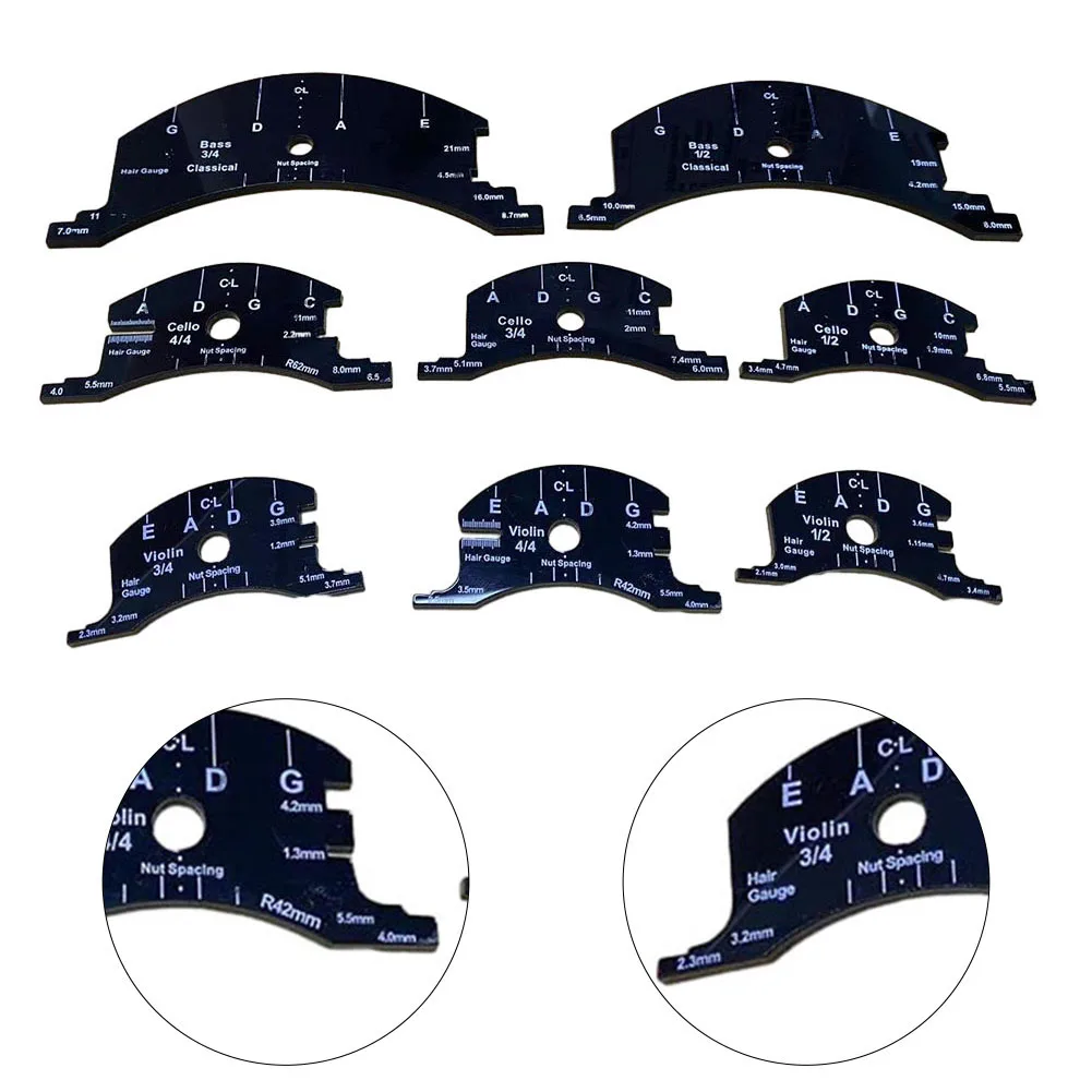 Violin Bridges Mold Template Cello Bridge Repair Tool 4/4 3/4 1/2 Violin Cello Double Bass