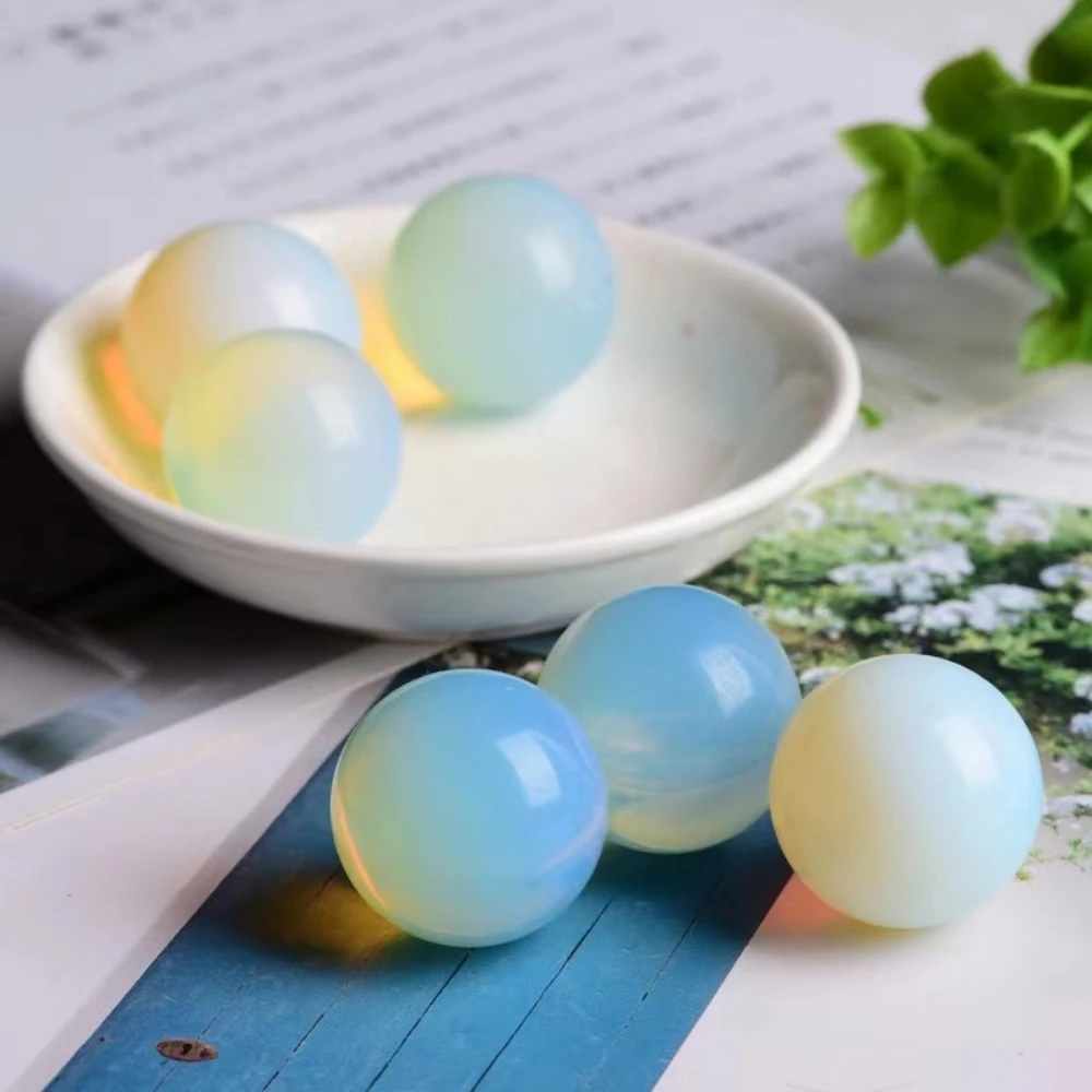 

White Opal Crystal Ball Natural Power Stone Healing Ball Decorative Stones and Minerals Meditation Spiritual
