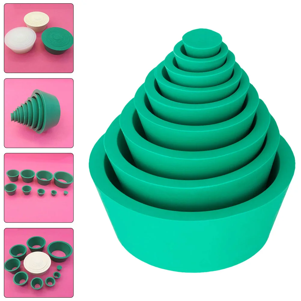 Plastic Filter Funnel 9pcs Suction Bottle Mat Rubber Filter Cone Smooth Stopper Filtration Assemblies Adapter Tapered Silicone Rubber Stopper Funnel