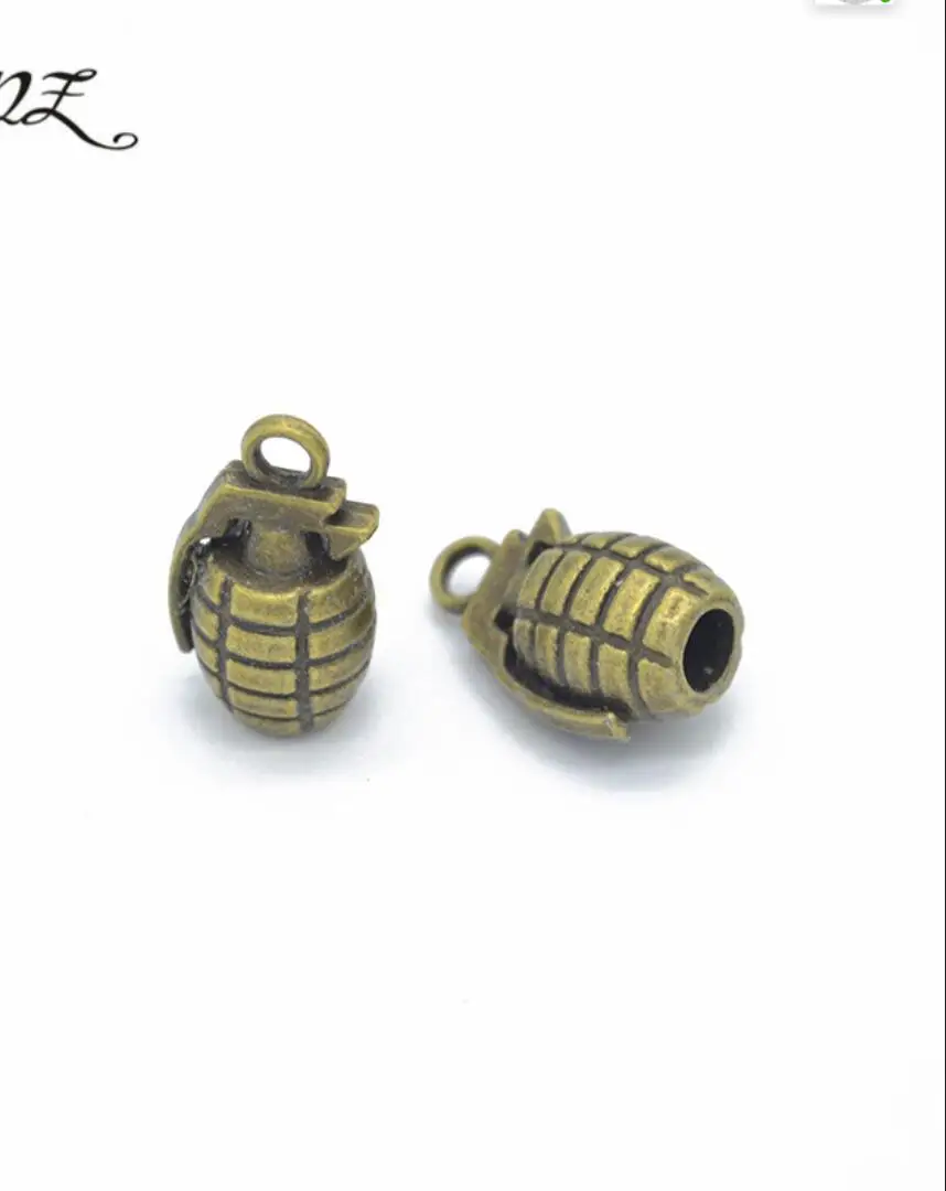 20Pcs 23*13mm Silver Color Hand Grenades Charms Bombs Pendant Making Metal Necklaces Men Gift Jewelry Accessories F0326