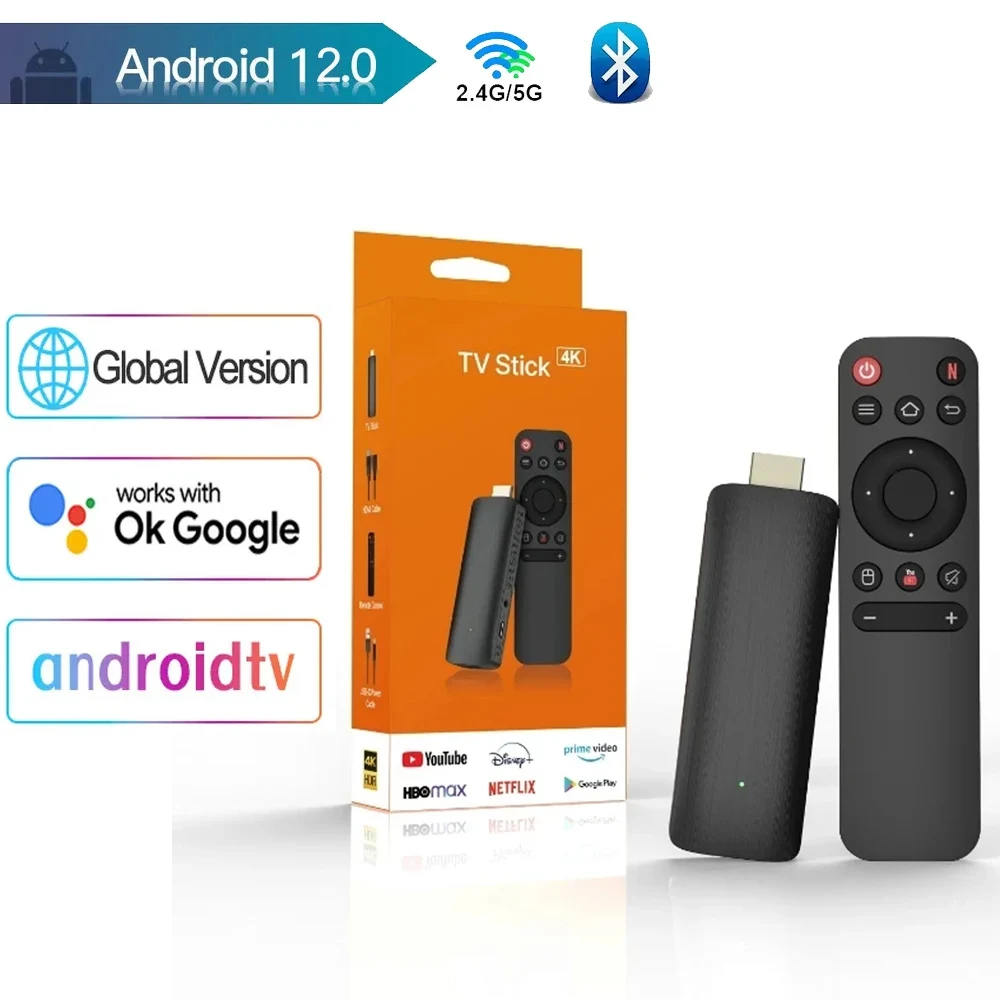 Smart Tv Stick H313 Android 12 Tv Hdr Set-Top Box Os 4K Bt5.0 Wifi 6 2.4/5G Smart Stick Android Tv Box Stick Lettore Portatile