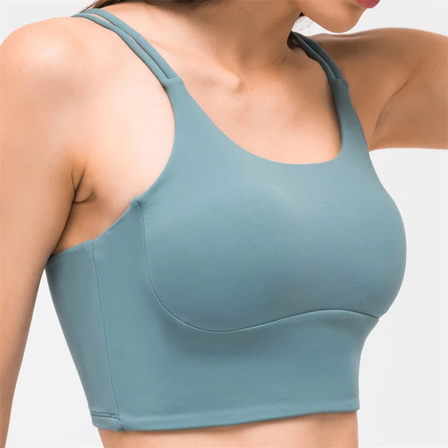 Longline Sports Bra Crop Top, Longline Strappy Sports Bra