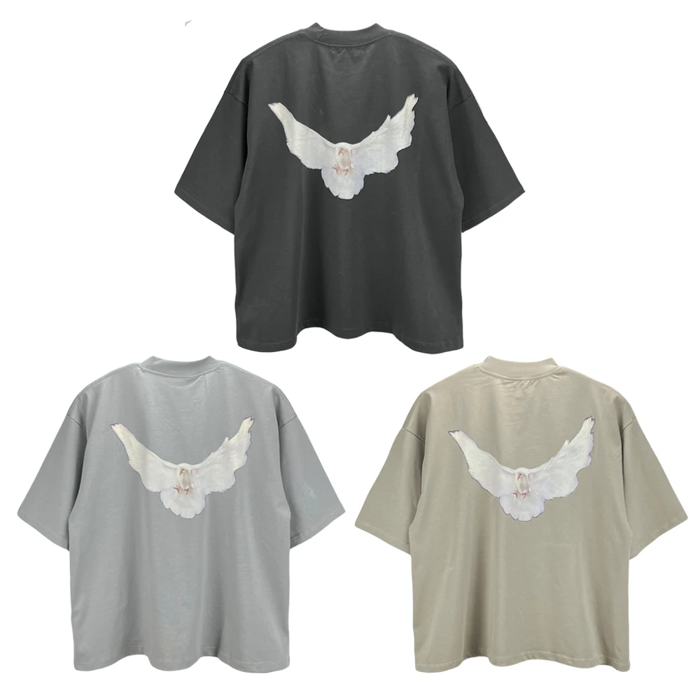 

Jesus Season 6 New Kanye West Streetwear Tops Tee Vintage DOVE DONDA Loose Ovesize Pigeon Print T-shirt Anime Men T Shirt
