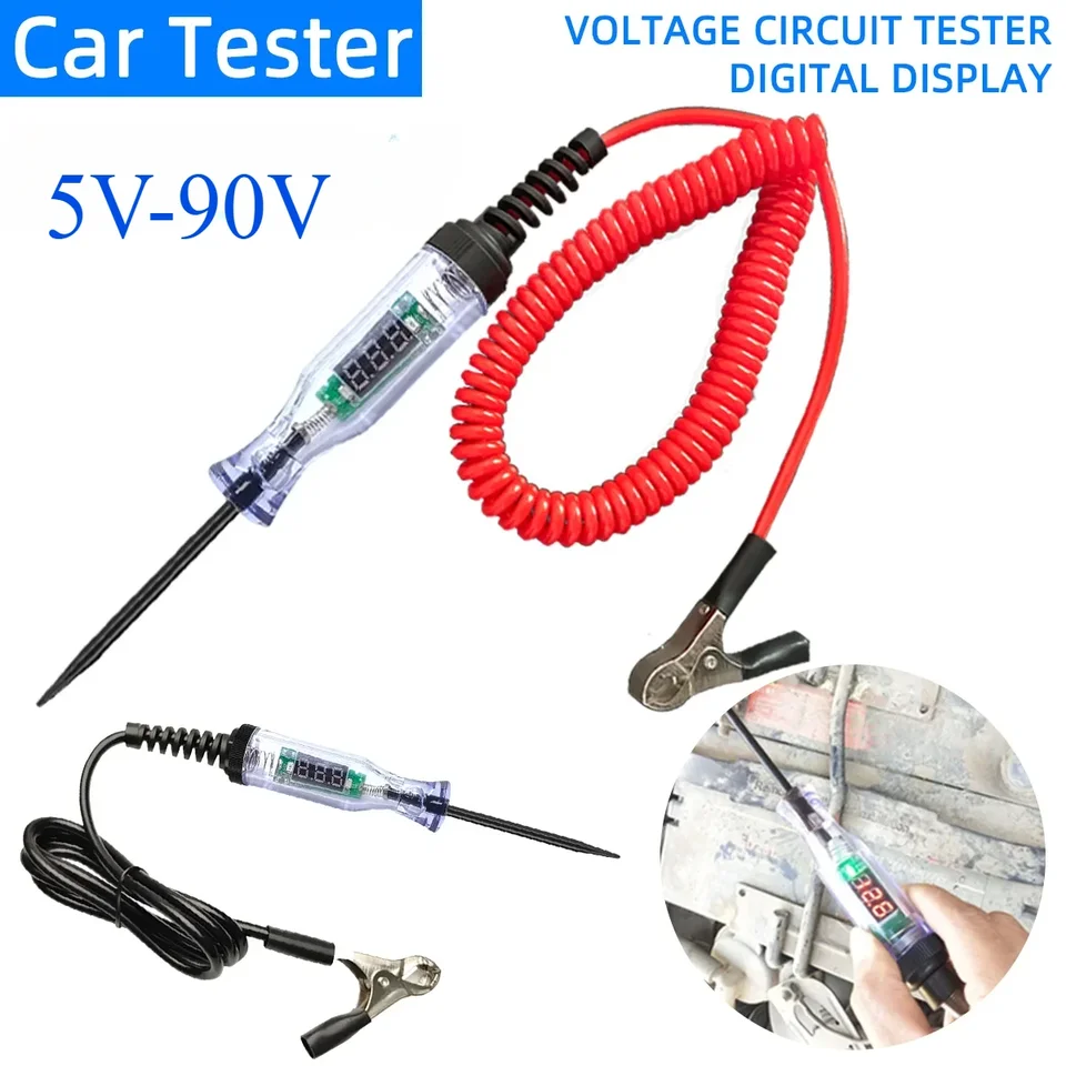 OBDResource Lampada Di Prova Per Auto, Tester Circuiti 0-80V DC Con Display Digitale E Cavo Da 5m - 3