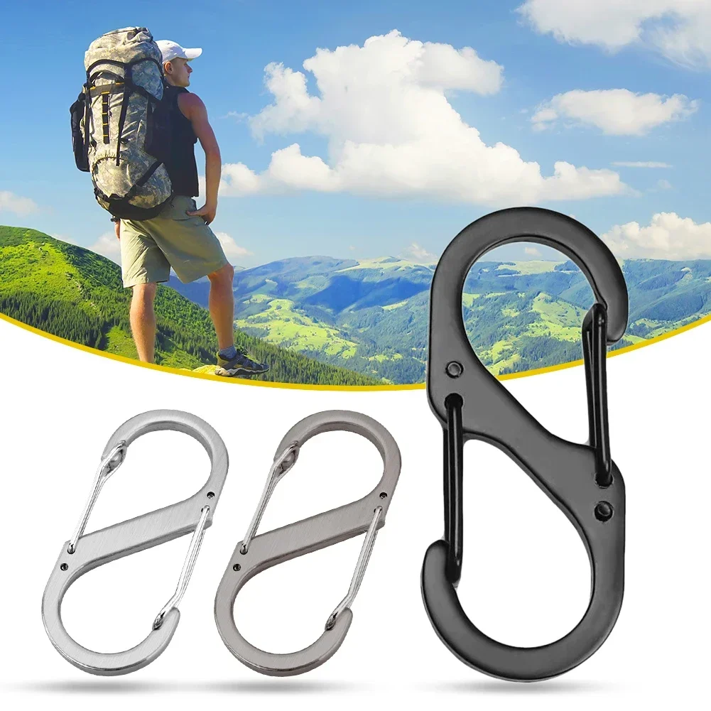 Set De 3 Llaveros Mosquetón Multifuncionales Con Abrebotellas – Acero Aleado De Alta Resistencia, Colores Natural, Negro Y Naranja, Ideales Para Aventuras Al Aire Libre