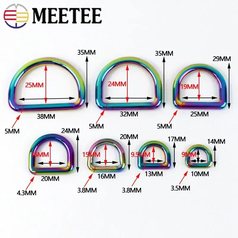 5/10Pcs 10-38mm 금속 O Dee D 링 버클 배낭 스트랩 걸쇠 벨트 루프 개 애완 동물 고리 웨빙 후크 DIY 가죽 액세서리