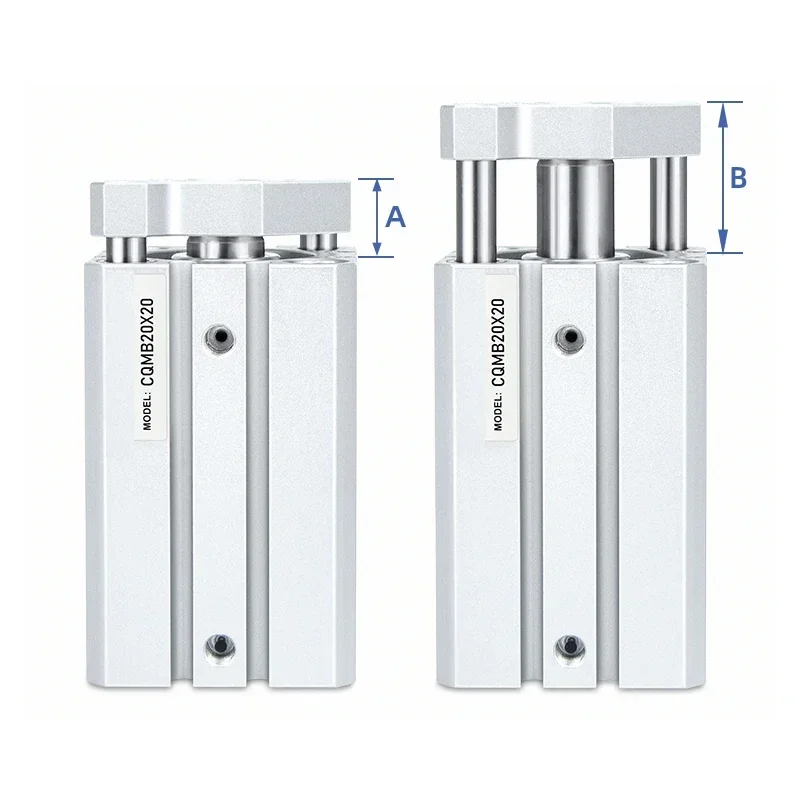 SMC 타입 CQMB12-5 CQMB16-10 CQMB20-20 가이드 로드 컴팩트 공기 공압 실린더 CQMB25-25 CQMB32-40 CQMB40-50 50-75 63-100 80-25