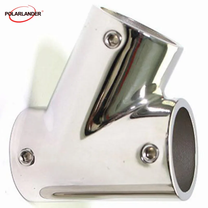 

Boat Hand Rail Fitting 25MM Left 3 Way Corrosion Resistant Fits 22mm 7/8" Pipe/ Tube - Marine Grade Silver Stainless Steel 60°