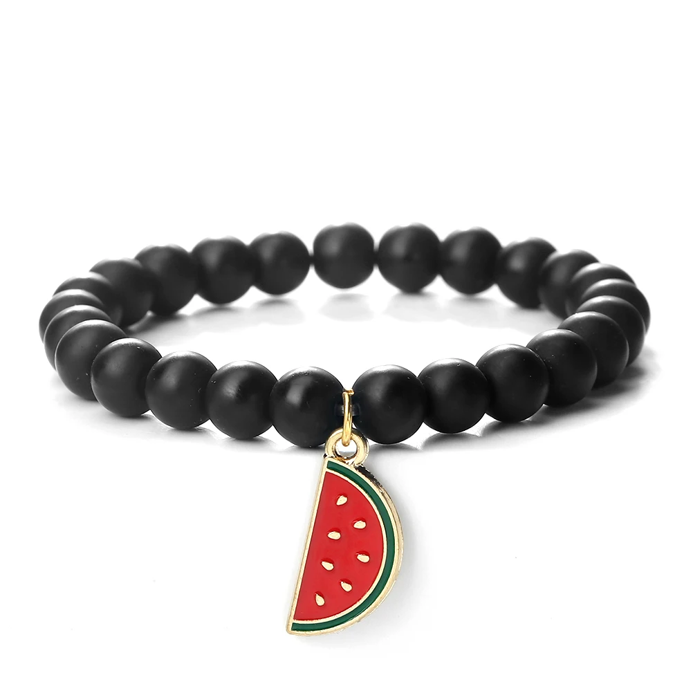 Bracciale Regolabile In Argento 925 Con Ciondolo Anguria E Zirconi, Gioiello Donna A Tema Frutta, Per Feste E Regali Estivi