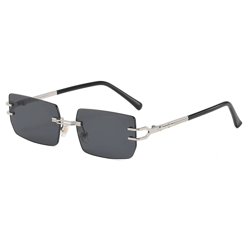 

Fashion Rimless Square Sunglasses For Women 2023 Brand Designer Sun Glasses Vintage Shades Female Pink Eyewear Gafas De Sol