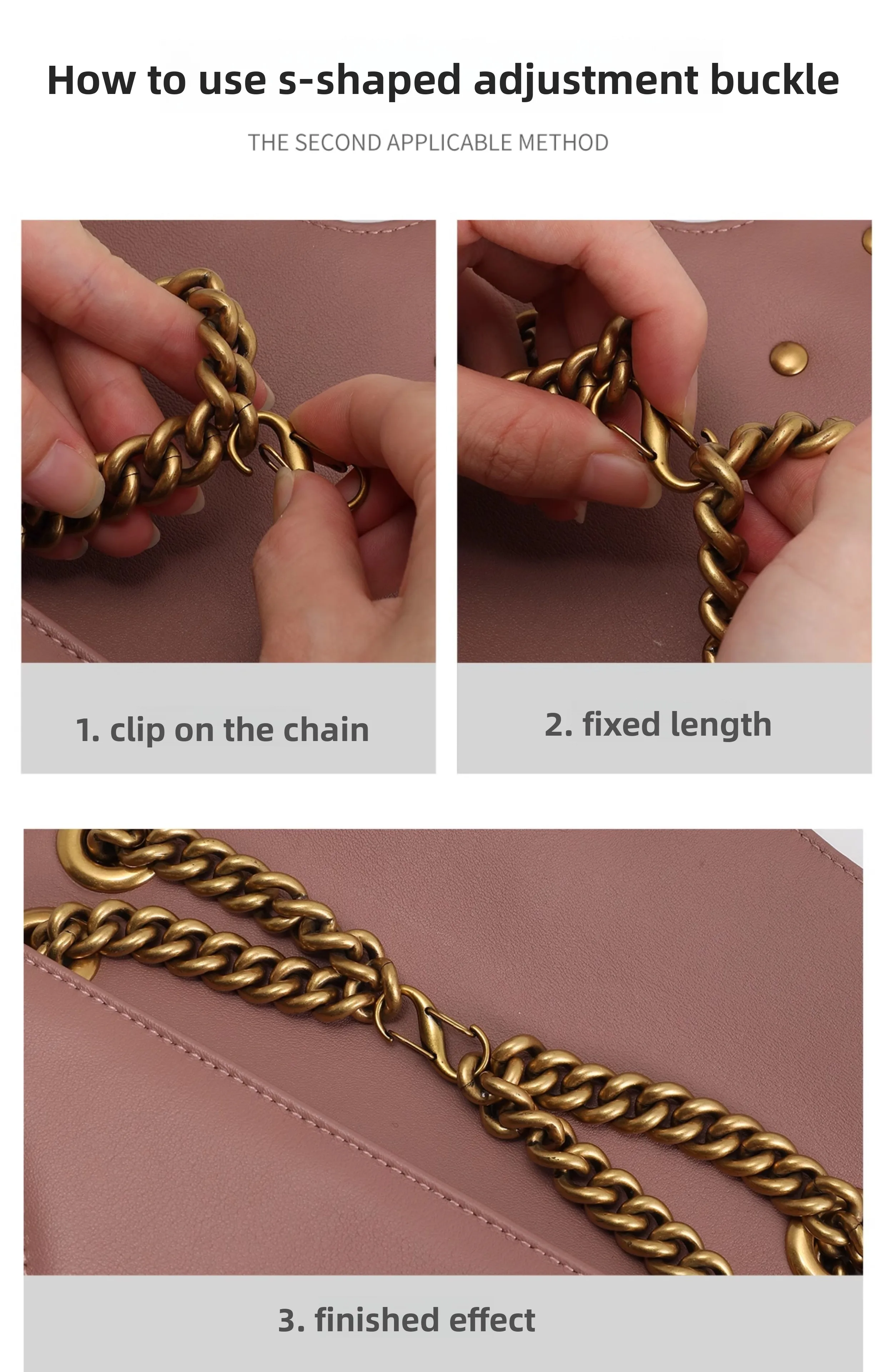 Verstellbare Schnalle für Taschenriemen, verstellbarer Schultergurt, verkürzter Schnalle, Taschenzubehör – Detail 7