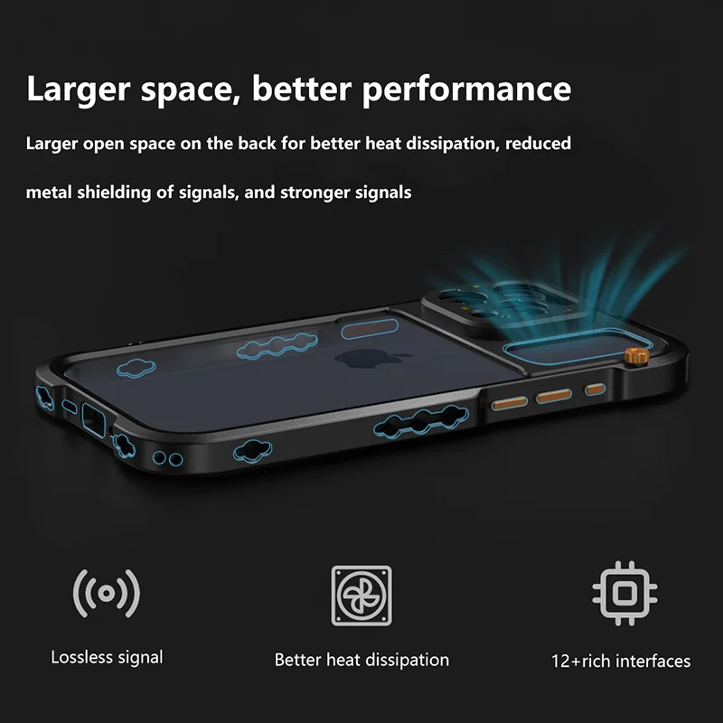Fotorgear 금속 휴대폰 케이스, T 마운트 휴대폰 렌즈용 보호 휴대폰 케이스, 아이폰 15 프로 맥스용